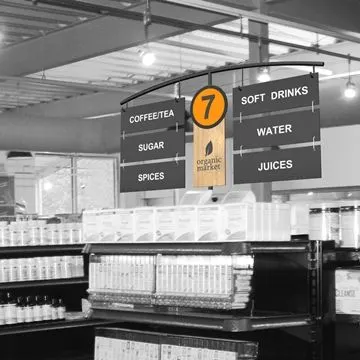 Corporate lobby directional sign