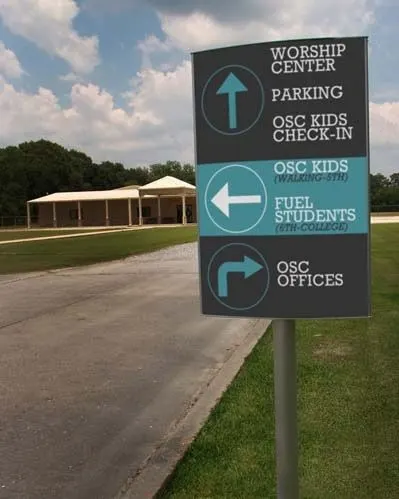 Pedestrian wayfinding guide sign