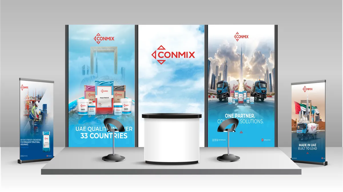 Conmix exhibition branding display