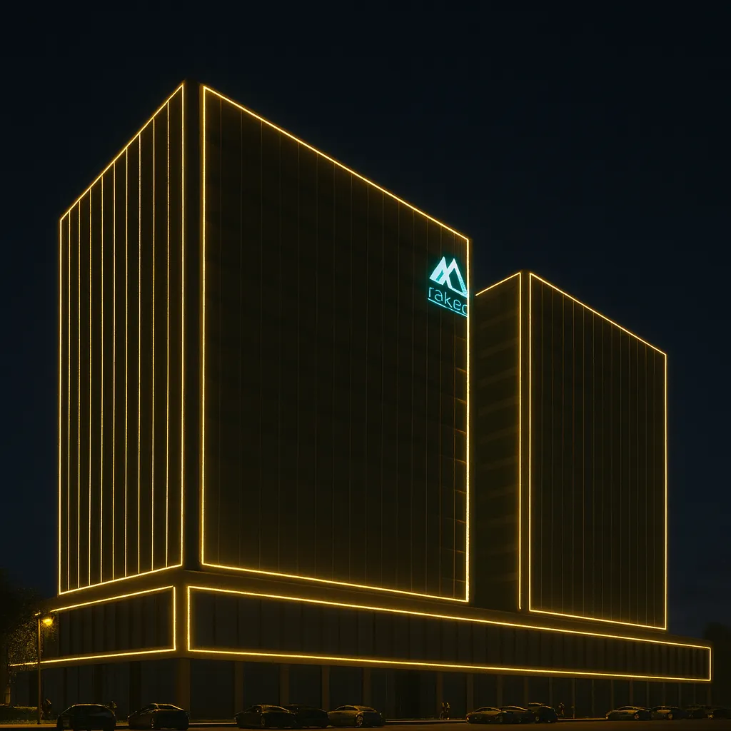 RAKEZ LED building facade wide view