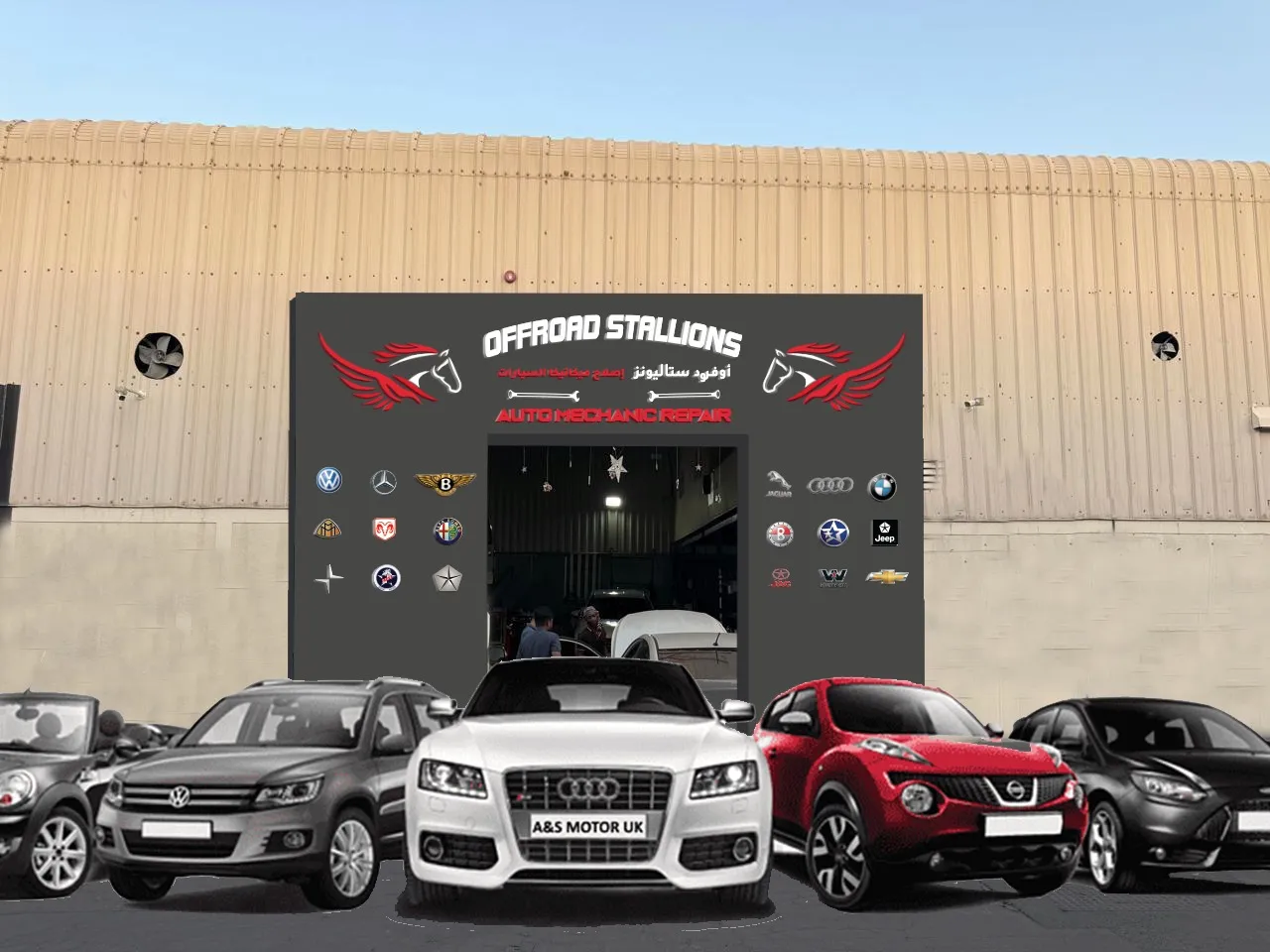 Offroad Stallions auto mechanic signage